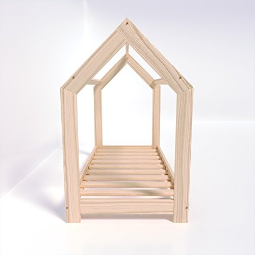 MSS® Kinder Hausbett 160 x 80 cm Kiefer aus Holz Spielbett inkl. Lattenrost - 4